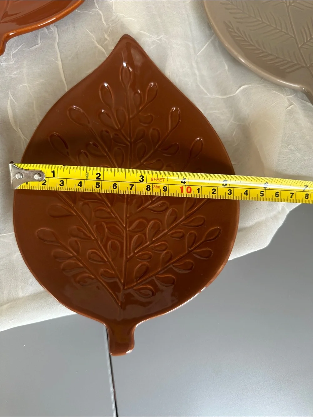 Crate & Barrel Ceramic Leaf Appetizer Plates set of 4